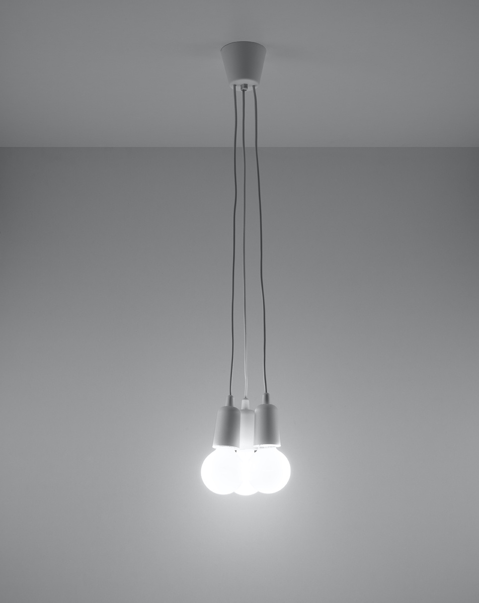 Ceiling light DIEGO 3 white + 3x LED Bulb E27 4000K Cool White 7.5W 650lm