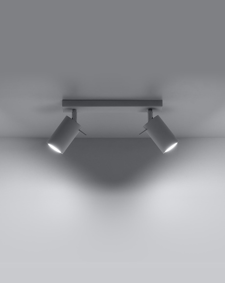 Ceiling lamp RING 2 in white + 2x LED Bulb GU-10 3000K Warm 7W 620lm