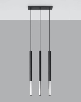 Pendant lamp MOZAICA 3L black/chrome + 3x LED Bulb G9 3000K Warm White 4.5W 510lm