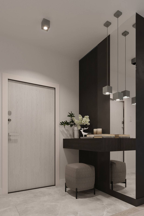 Pendant lamp QUAD 1 gray + 1x LED Bulb GU-10 4000K Cool White 7W 630lm