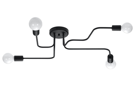 Chandelier VECTOR 4 black + 4x LED Bulb E27 3000K Warm 7.5W 620lm