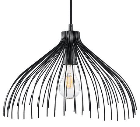 Ceiling pendant lamp UMB black + 1x LED Bulb E27 3000K Warm 7.5W 620lm