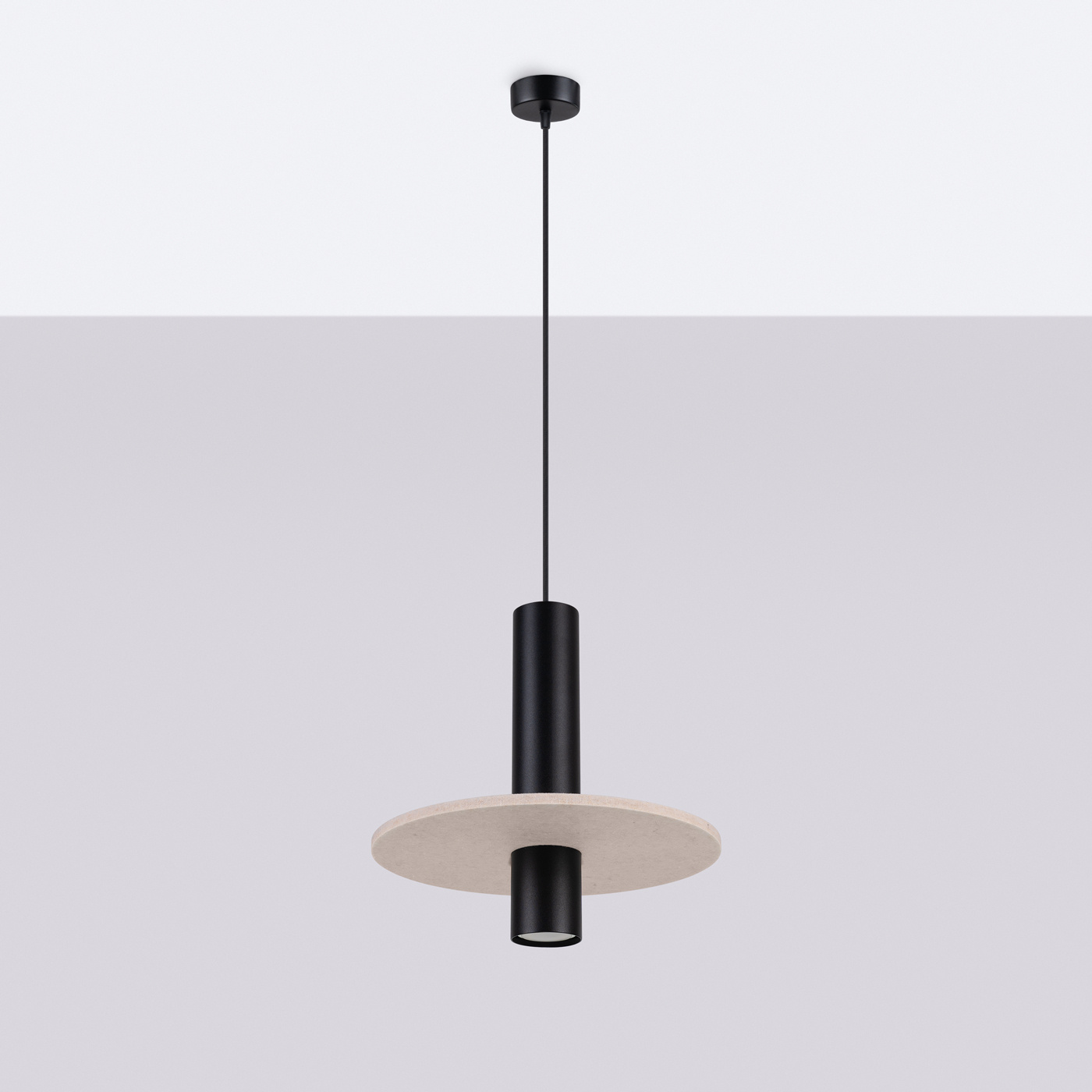 Pendant lamp PELTA 1 black/beige