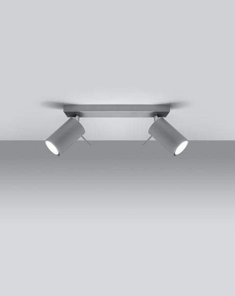 Ceiling lamp RING 2 grey + 2x LED Bulb GU-10 3000K Warm White 7W 620lm