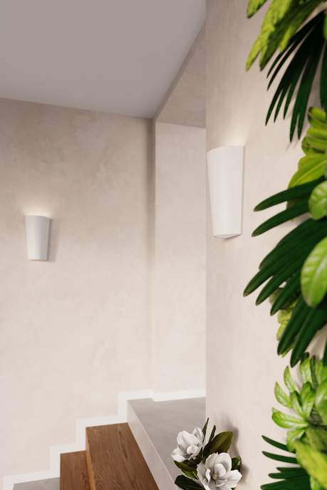 Wall lamp ceramic LANA white + 1x LED Bulb E27 3000K Warm 7.5W 620lm