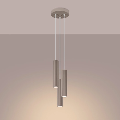 Pendant lamp KARBON 3P taupe