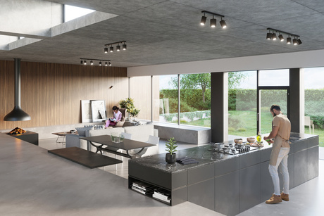 Ceiling lamp MERIDA 6L black + 6x LED Bulb GU-10 3000K Warm 7W 620lm