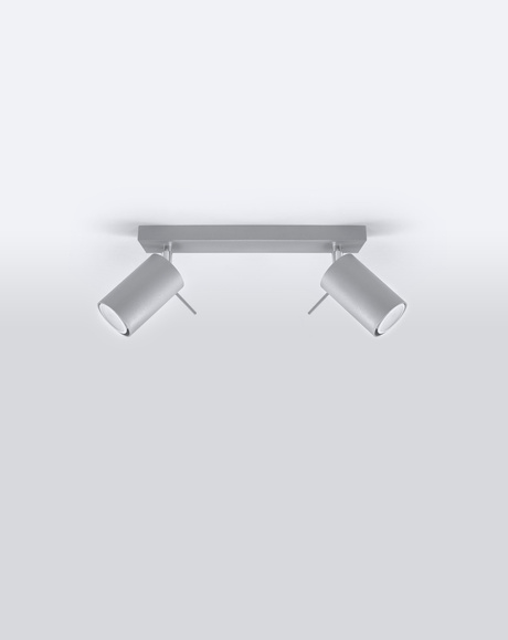 Ceiling lamp RING 2 grey + 2x LED Bulb GU-10 4000K Cool White 7W 630lm