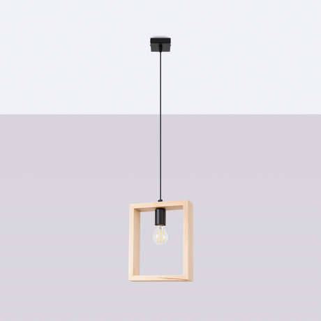 Hanging lamp ARIES natural wood + 1x LED Bulb E27 3000K 7W 760lm