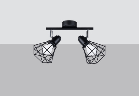 Ceiling lamp ARTEMIS 2 black + 2x LED light bulb E14 3000K Warm 7.5W 620lm