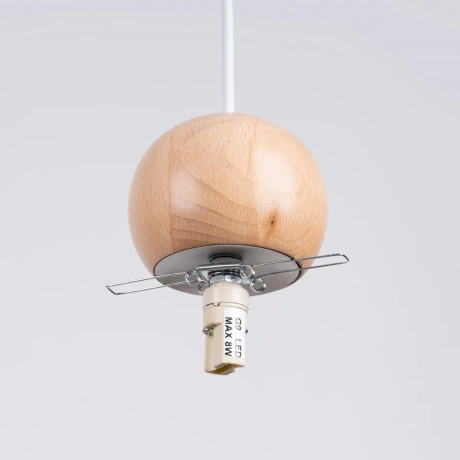 Pendant lamp PEKKA 3P white/natural wood