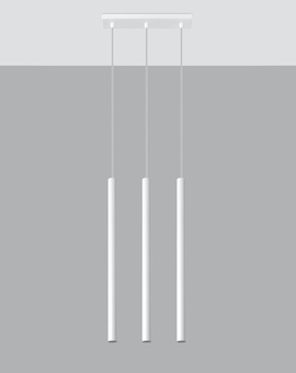 Hanging lamp PASTELO 3 white + 3x LED Bulb G9 3000K Warm 4.5W 510lm