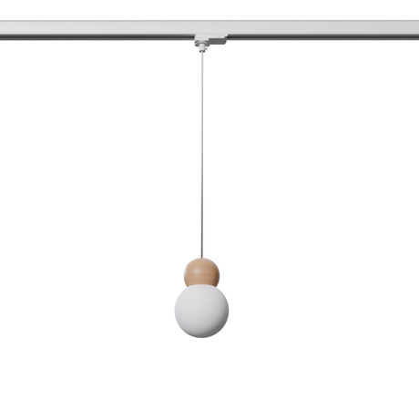 Pendant lamp PEKKA white/natural wood G9