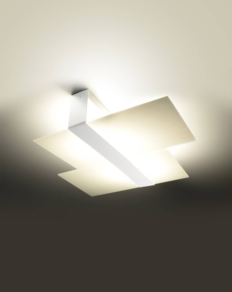 Ceiling lamp MASSIMO white + 2x LED Bulb E27 3000K Warm 7.5W 620lm