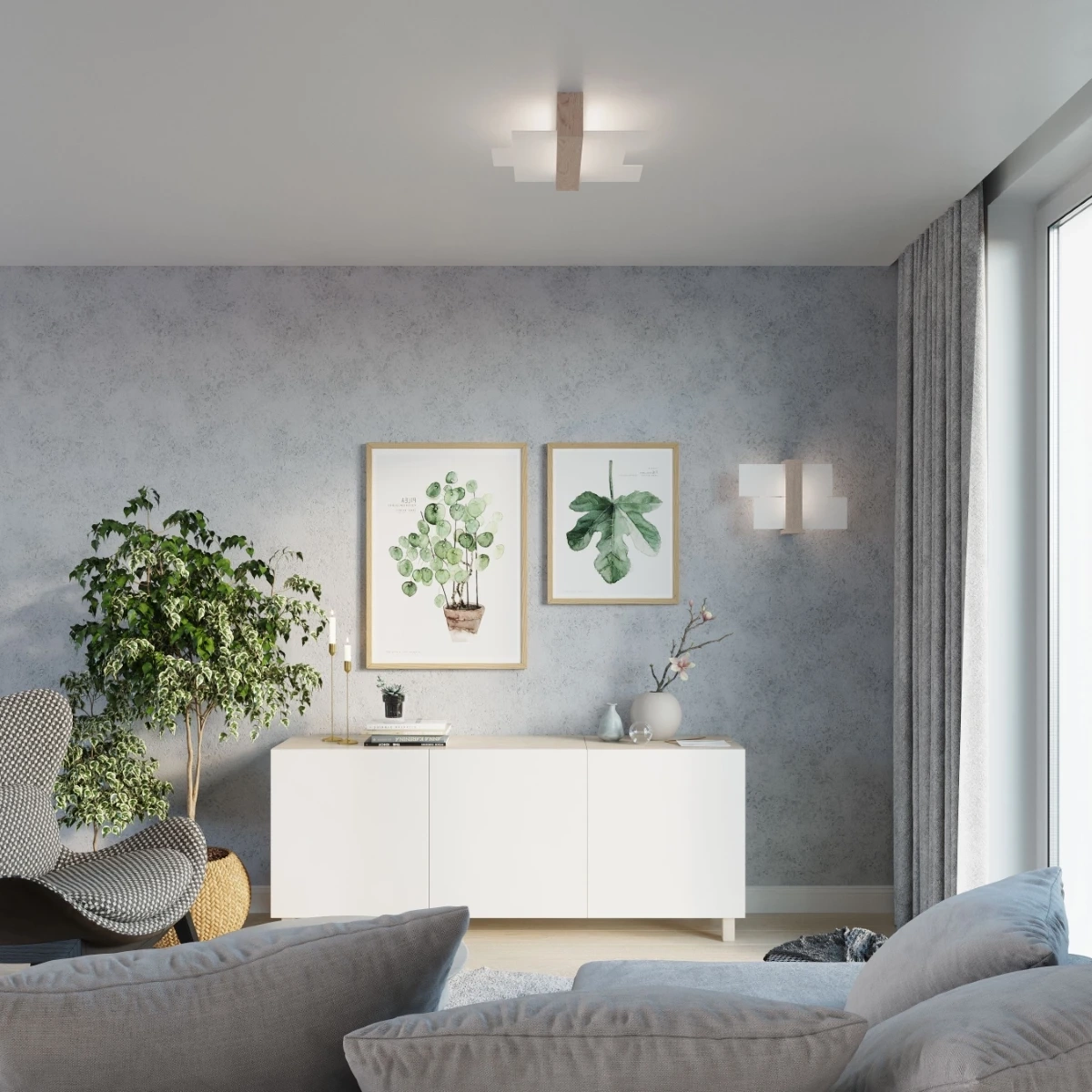 Wall lamp FENIKS 1 natural wood