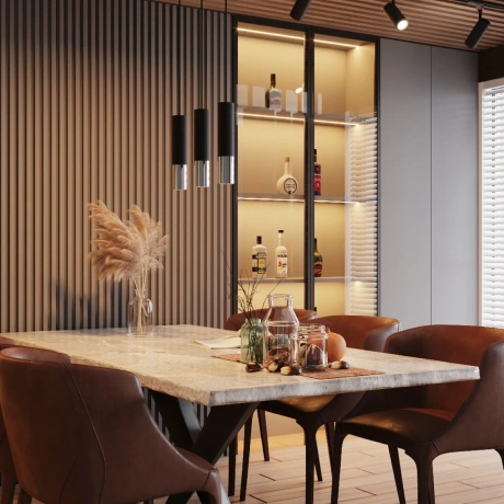 Pendant lamp LOOPEZ 3L black/chrome