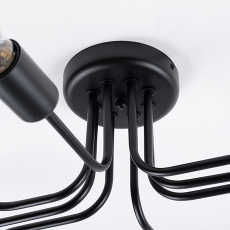 Chandelier VECTOR 8 black + 8X LED Bulb E27 3000K 7W 760lm