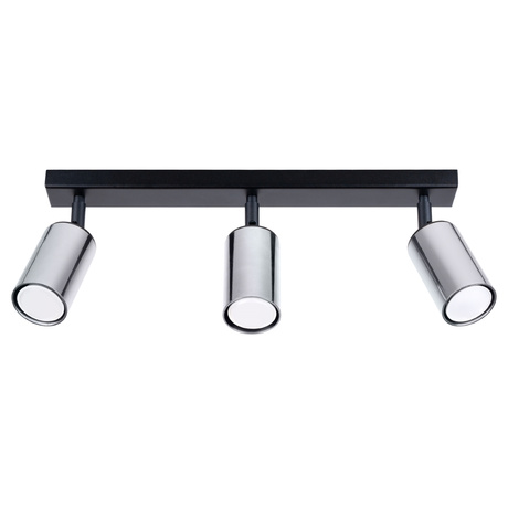 Ceiling lamp WINX 3 black/chrome + 3x LED Bulb GU-10 3000K Warm White 7W 510lm