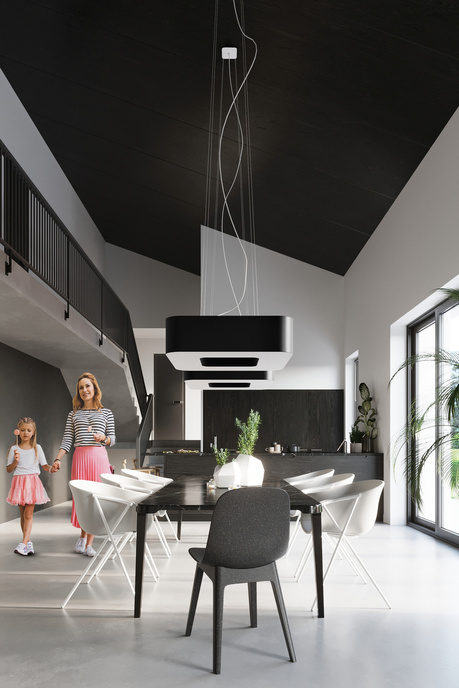 Chandelier URANO 60 black + 8x LED Bulb E27 4000K Cool White 7.5W 650lm