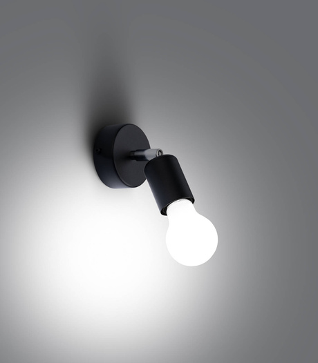 Wall lamp FORNES 1 black + 1x LED Bulb E27 4000K Cool White 7.5W 690lm