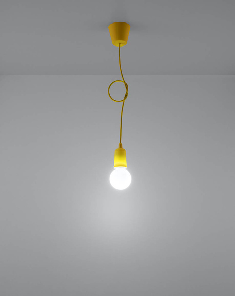Ceiling lamp DIEGO 1 yellow + 1x LED Bulb E27 3000K Warm 7.5W 620lm