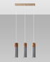 Hanging lamp ZANE 3 grey + 3x LED Bulb GU-10 3000K Warm White 7W 620lm