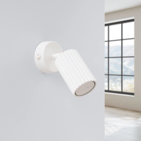 Wall lamp KARBON white with a switch