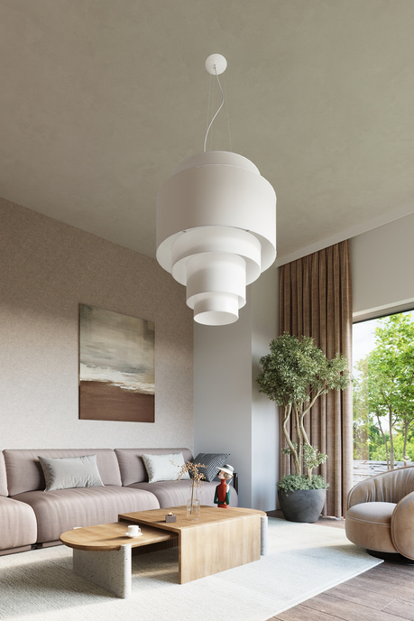 Chandelier REFLEXION 80 white + 7x LED Bulb E27 3000K Warm White 7.5W 620lm