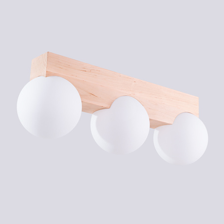 Ceiling lamp BULBO 3 natural wood