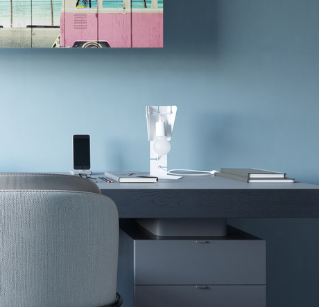 Desk lamp ARBY white + 1x LED Bulb E27 3000K Warm White 7.5W 620lm