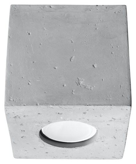 Ceiling lamp QUAD concrete + 1x LED Bulb GU-10 4000K Cool 7W 630lm