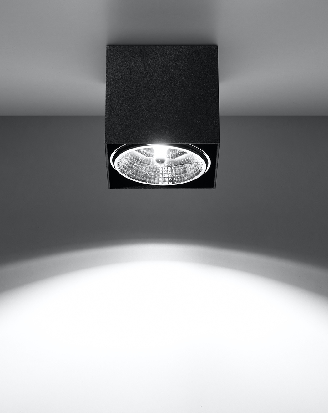 Ceiling lamp BLAKE black + 1x LED GU10 AR111 4000K COOL 10W 850lm bulb