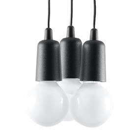 Ceiling lamp DIEGO 3 black + 3x LED Bulb E27 3000K Warm 7.5W 620lm