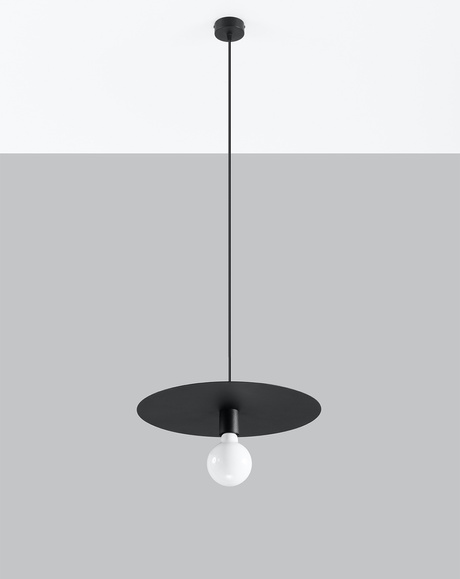 Pendant lamp FLAVIO black + 1x LED Bulb E27 4000K Cool White 7.5W 650lm