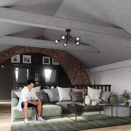 Wall lamp ARTEMIS 1S black + 1x LED Bulb E14 3000K Warm 7.5W 620lm