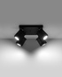 Ceiling lamp MERIDA 4 black + 4x LED Bulb GU-10 4000K Cool White 7W 630lm