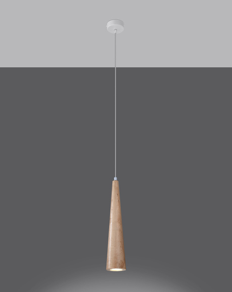 Ceiling pendant light SULA 1 natural wood + 1x LED Bulb GU-10 4000K Cool White 7W 630lm