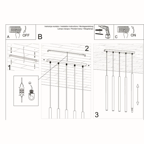 Pendant lamp PASTELO 5 white