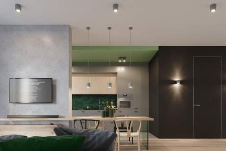 Ceiling lamp ORBIS 1 grey + 1x LED Bulb GU-10 3000K Warm White 7W 620lm