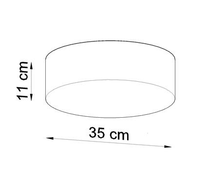 Ceiling lamp ARENA 35 WHITE + 2x LED Bulb E27 3000K Warm 7.5W 620lm.