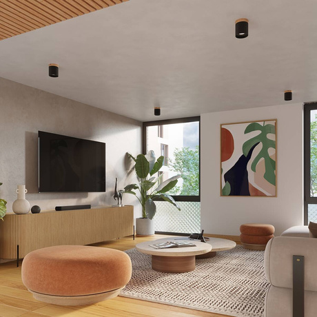 Ceiling lamp RIF black + 1x LED Bulb GU-10 3000K Warm 7W 510lm