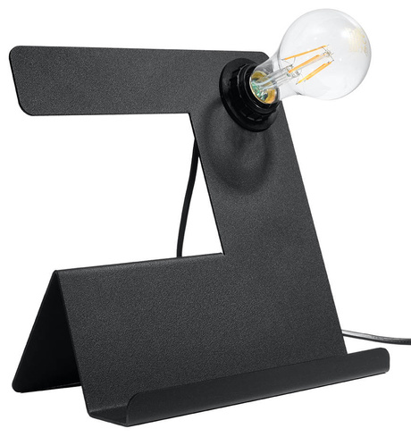 Desk lamp INCLINE black + 1x LED Bulb E27 4000K Cool White 7.5W 650lm