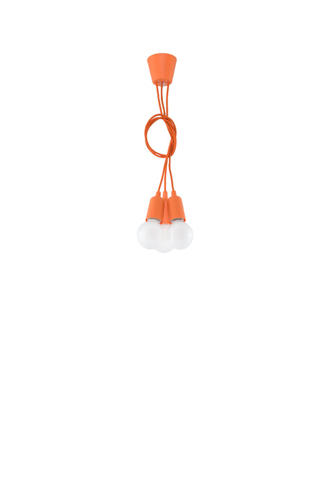 Hanging lamp DIEGO 3 orange + 3x LED Bulb E27 3000K Warm 7.5W 620lm