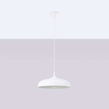 Pendant lamp GINA white + 1x LED Bulb E27 4000K Cool White 7.5W 690lm