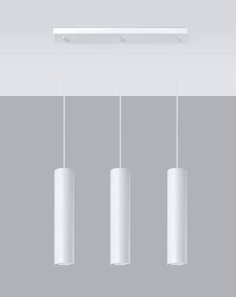 Ceiling Pendant Light LAGOS 3 white + 3x LED Bulb GU-10 3000K Warm 7W 620lm