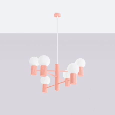 Chandelier HALO 6 peach