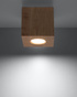 Ceiling light QUAD natural wood + 1x LED bulb GU-10 4000K Cool White 7W 630lm