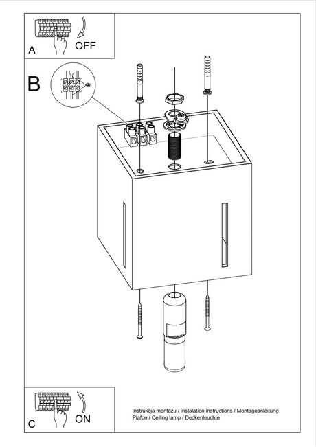 Ceiling lamp PIXAR white + 1x LED Bulb G9 3000K Warm 4.5W 510lm