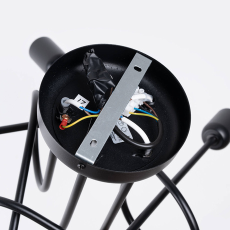 Chandelier SUPEŁ 5 black + 5X LED Bulb E27 3000K 7W 760lm