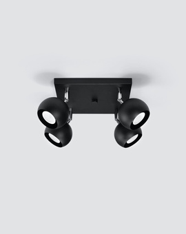 Ceiling lamp OCULARE 4 black + 4x LED Bulb GU-10 4000K Cool White 7W 630lm